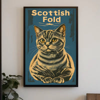 Scottish Fold Cat Artwork Minimalist Studio Poster