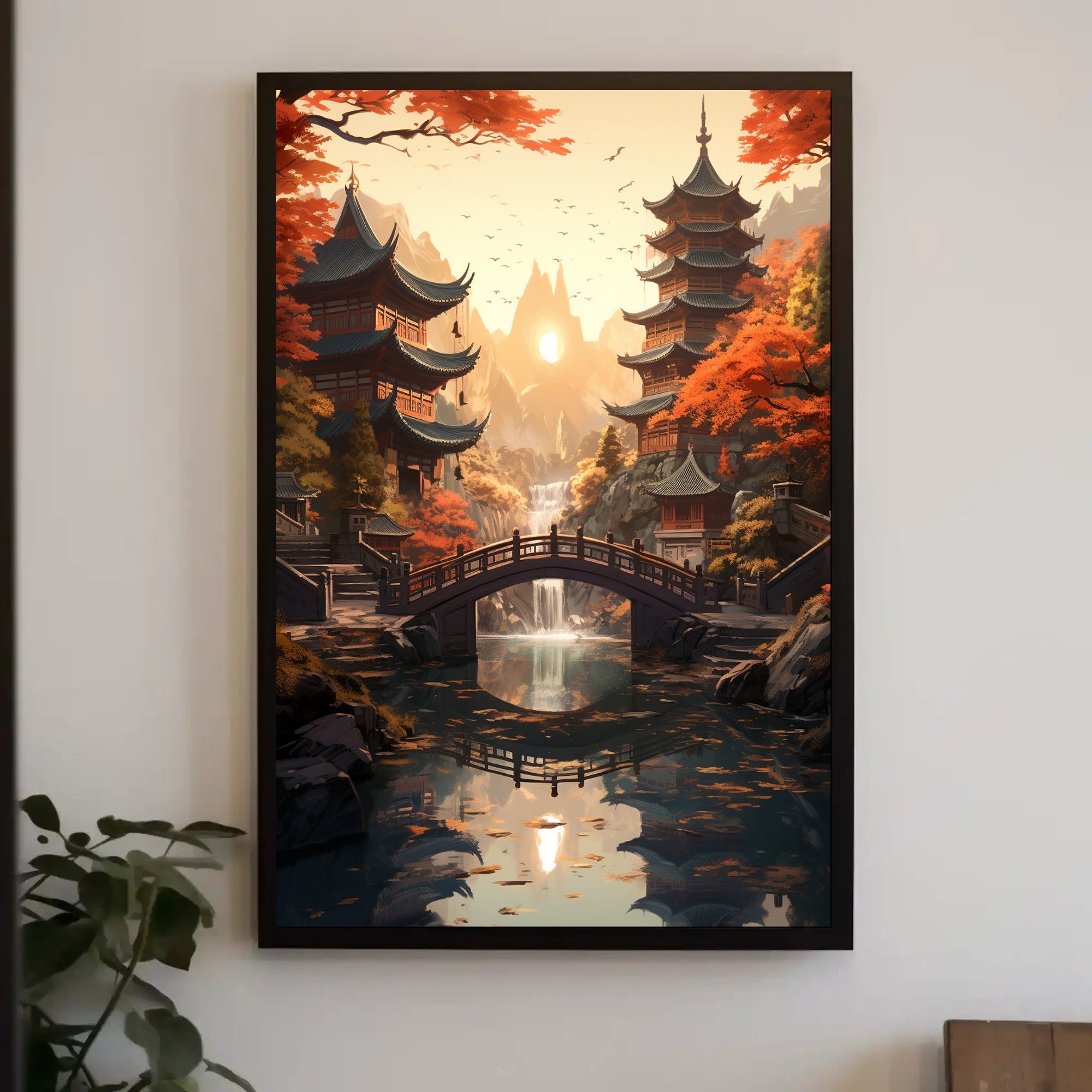 Tranquil Autumn In A Japanese Garden Poster