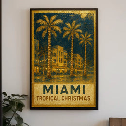 Miami Tropical Christmas Poster