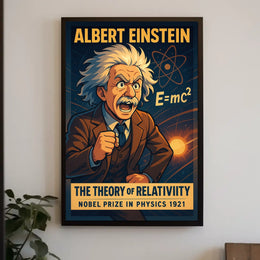 Albert Einstein Relativity Vintage Science Poster