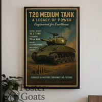 T20 Medium Tank Vintage Military Recruitment Poster
