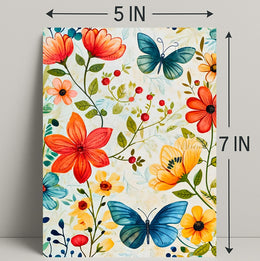 Vibrant Floral Garden: Watercolor Art Poster for Homes