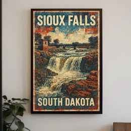 Sioux Falls Scenic Nostalgic Travel Art Deco Poster