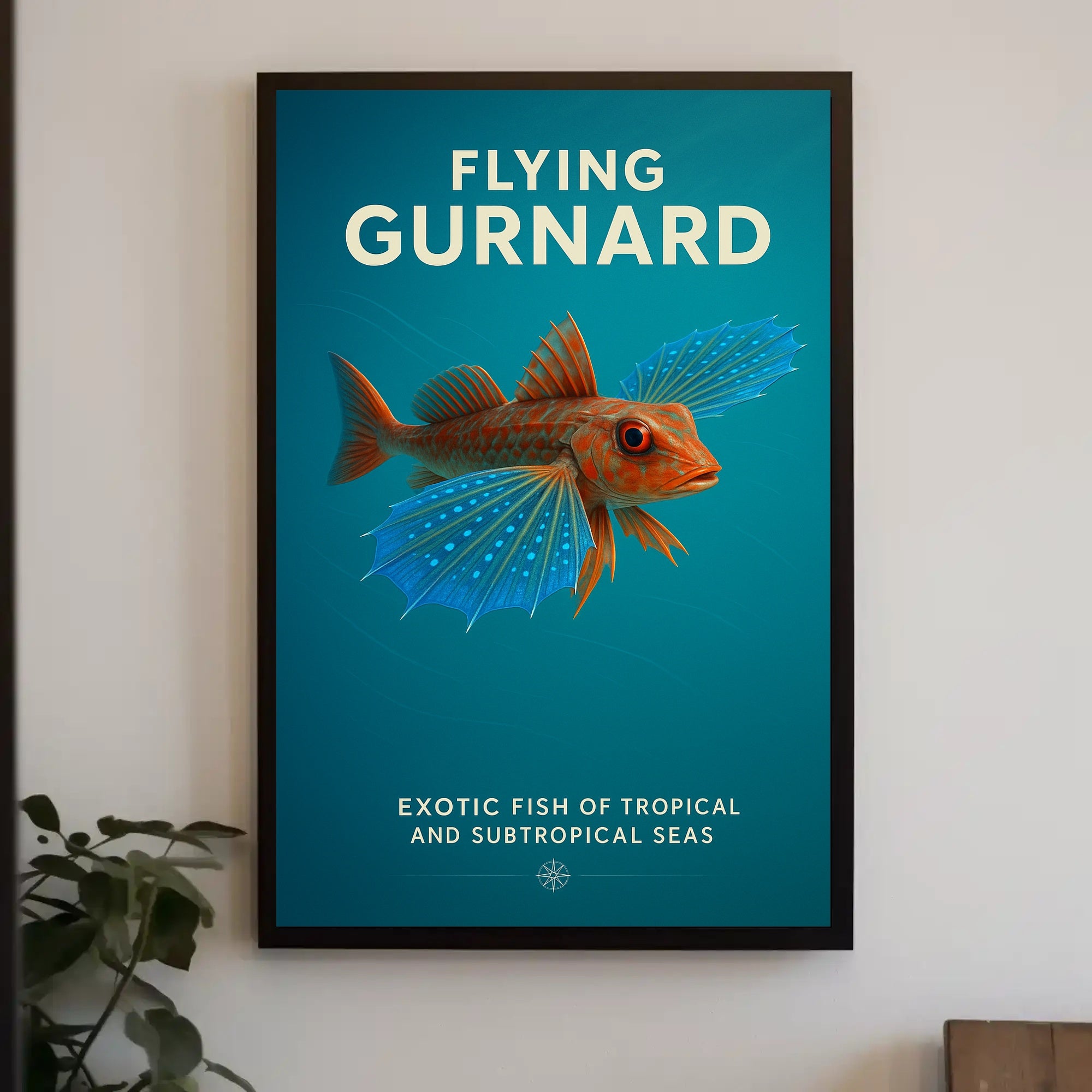 Flying Gurnard Marine Life Educational Poster PosterGoat