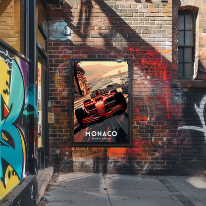 Monaco Monte Carlo F1 Race Car Grand Prix Travel Poster