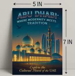 Abu Dhabi Modernity Meets Tradition Travel Poster