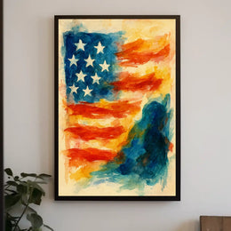 Abstract American Flag Abstract Poster