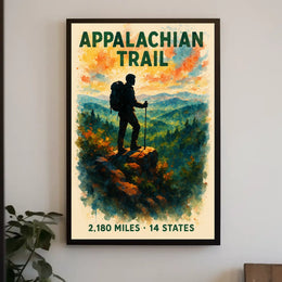 Appalachian Trail Watercolor Adventure Poster Print