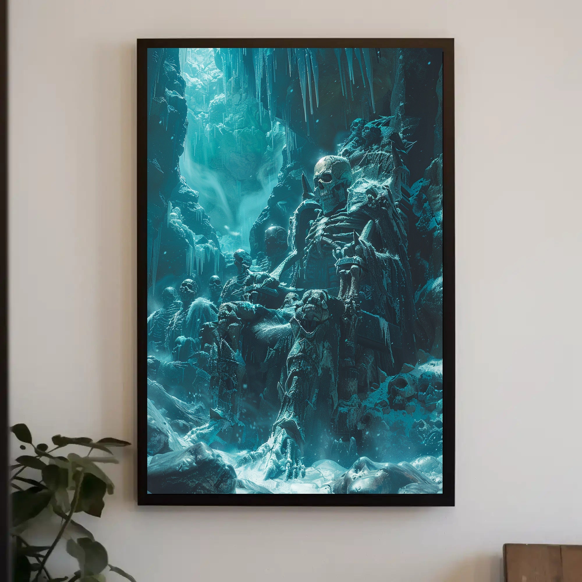 Ethereal Ice Cavern Throne in Fantasy or Mythology Poster