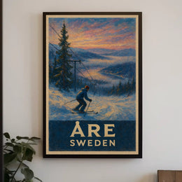 Skiing In Åre, Sweden Poster