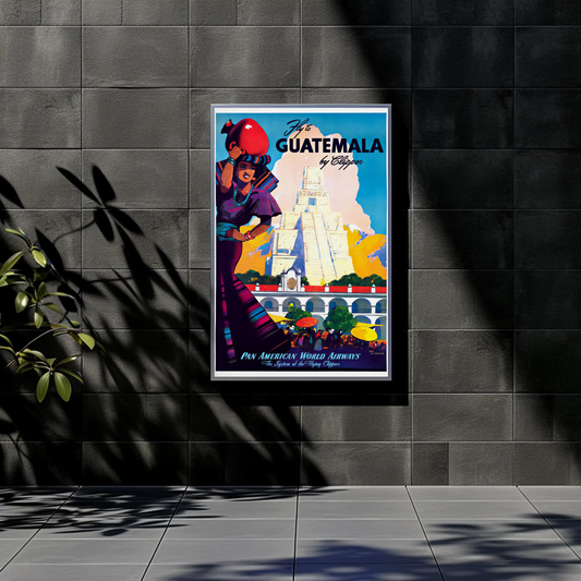 Guatemala Pan Am Airways Vintage Poster