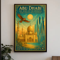 Abu Dhabi Cityscape Jewel of the Emirates Cultural Poster