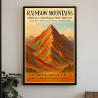 Rainbow Mountains ChinaS Geological Poster