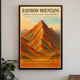 Rainbow Mountains ChinaS Geological Poster