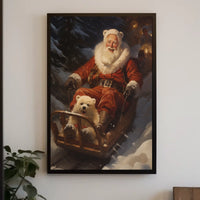SantaS Joyful Sleigh Ride Poster