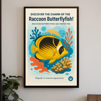 Discover the Charm of the Raccoon Butterflyfish Poster