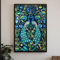 Exquisite Peacocks in Lush Foliage Animal Poster