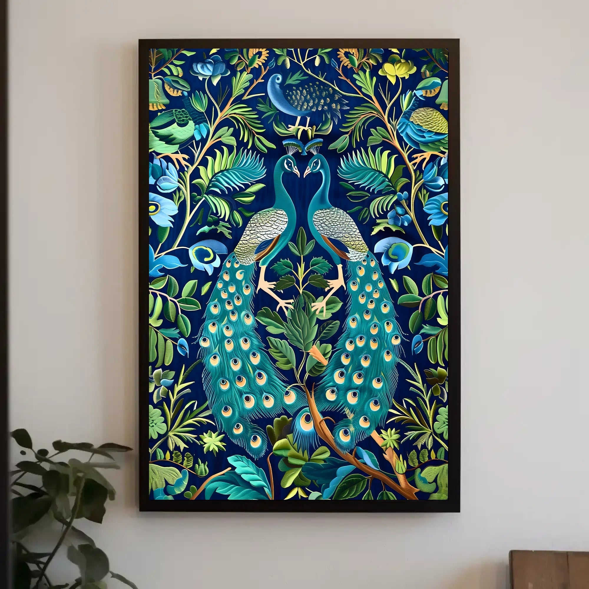 Exquisite Peacocks in Lush Foliage Animal Poster