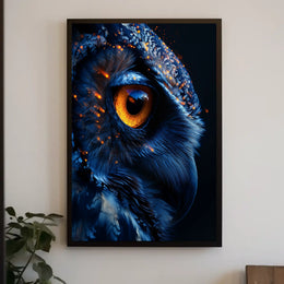 Mystical Owl Eye: Surreal Wildlife Art Poster