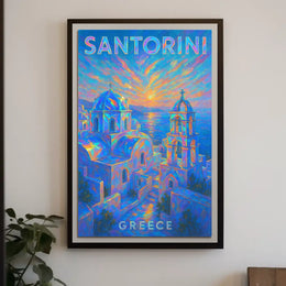 Santorini Sunset Greece Poster