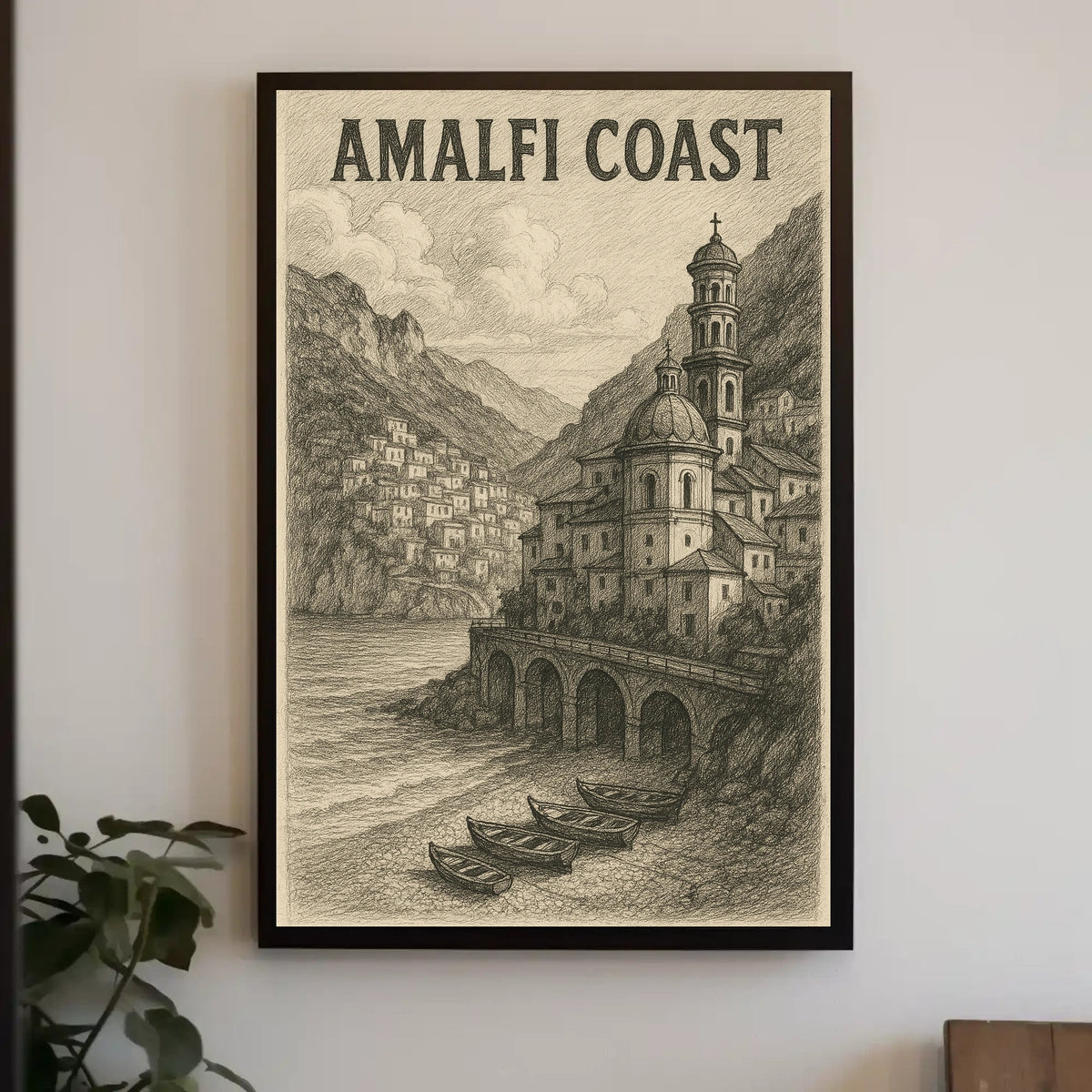 Amalfi Coast Poster Wall Art 18x24 Coastal Decor Print