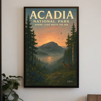 Acadia National Park Where Land Meets Poster