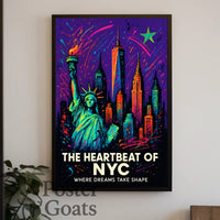 New York Ambition: Vibrant Urban Cityscape Poster