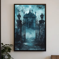 Haunted Manor At Dusk Poster