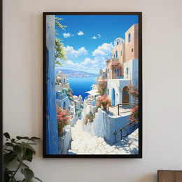 Serene Mediterranean Pathway Poster