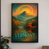 Vermont Landscape Autumn Foliage Mountain Poster