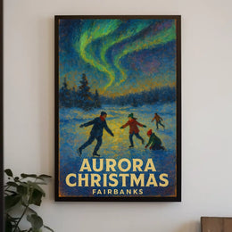 Aurora Christmas in Fairbanks Poster