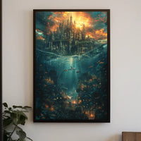 Fantastical Castle and Underwater City Fantasy Poster PosterGoat