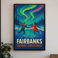 Fairbanks Aurora Christmas Poster