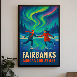 Fairbanks Aurora Christmas Poster
