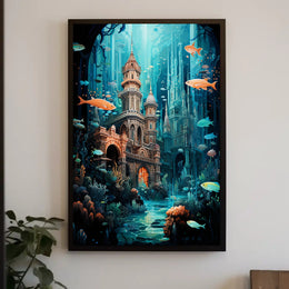 Enchanted Underwater City Poster