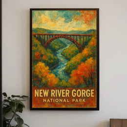 New River Gorge Nature Landscape Photography Realism Poster