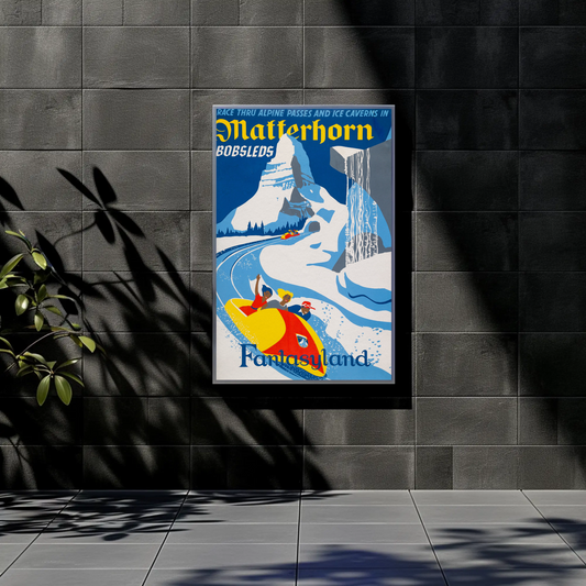 Disneyland Fantasyland Matterhorn 1960 Poster