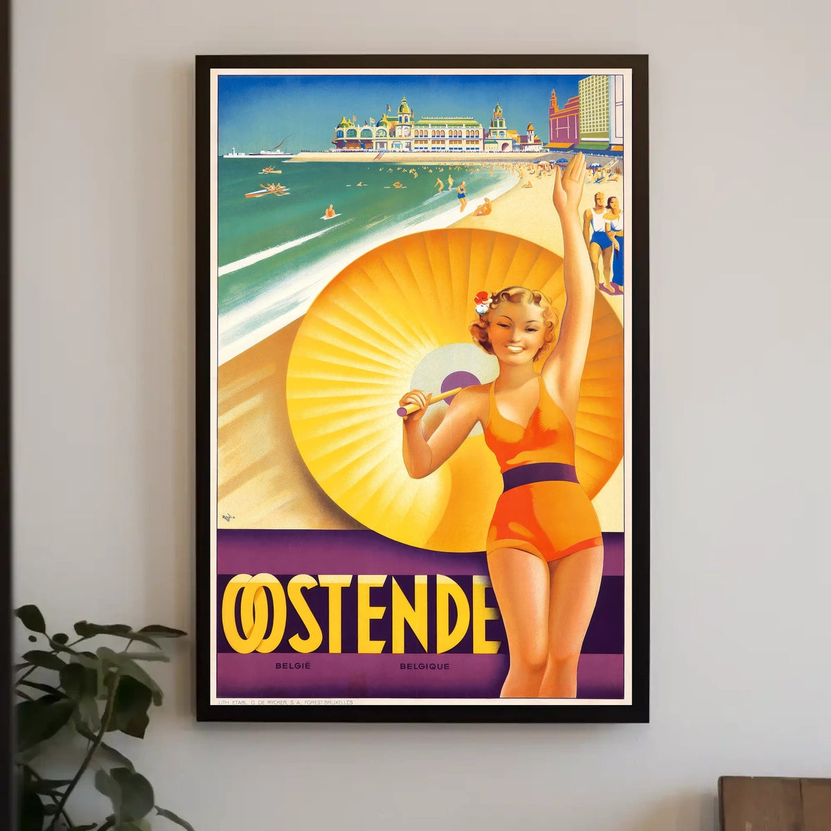 Ostende Belgian Beach Destination Poster