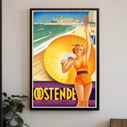 Ostende Belgian Beach Destination Poster