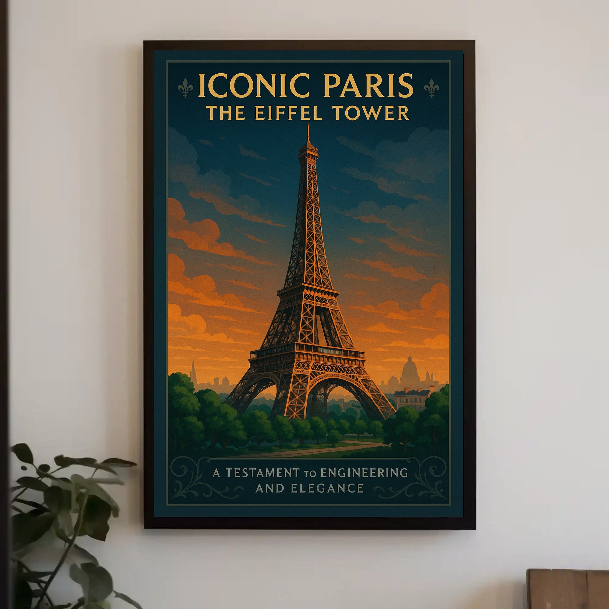 Iconic Paris Eiffel Tower Wall Art Print PosterGoat