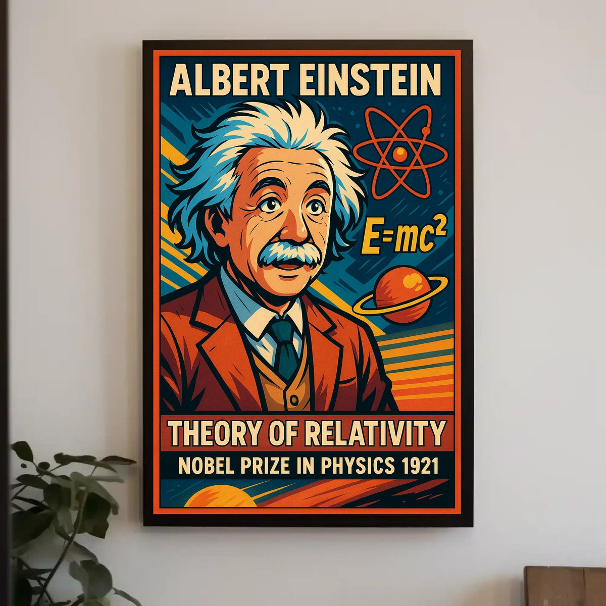 Einstein Relativity Vintage Curious Minds Poster