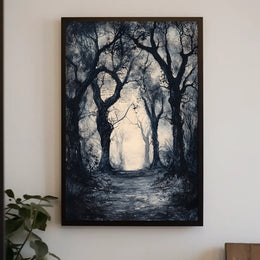 Mysterious Ethereal Forest Scene Artistic Poster