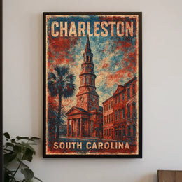 Charleston Cityscape Watercolor Wanderlust Poster