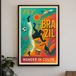 Fly To Brazil Wander In Color Poster