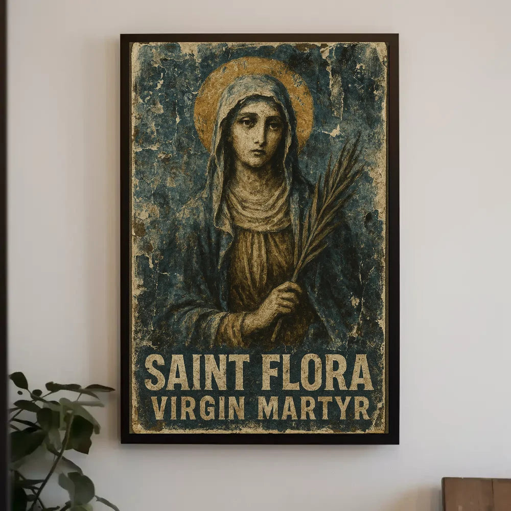 Saint Flora Vintage Religious Art Poster - Cultural Heritage Poster
