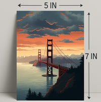 Golden Gate At Dusk Poster