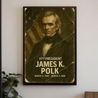 James K. Polk 11th President of the United States Damaged Photograph Poster