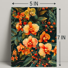 Vibrant Orchid Botanical Art Poster for Modern Tropical Decor