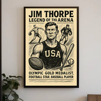 Jim Thorpe Iconic Sports Legend Poster