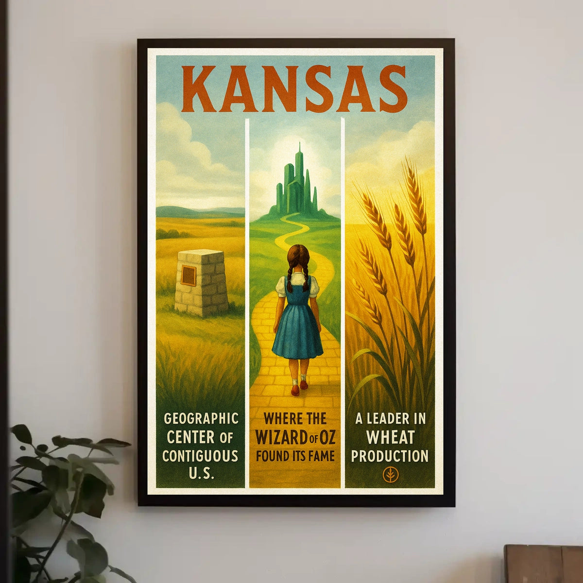 Kansas - Land of Oz and Wheat Poster